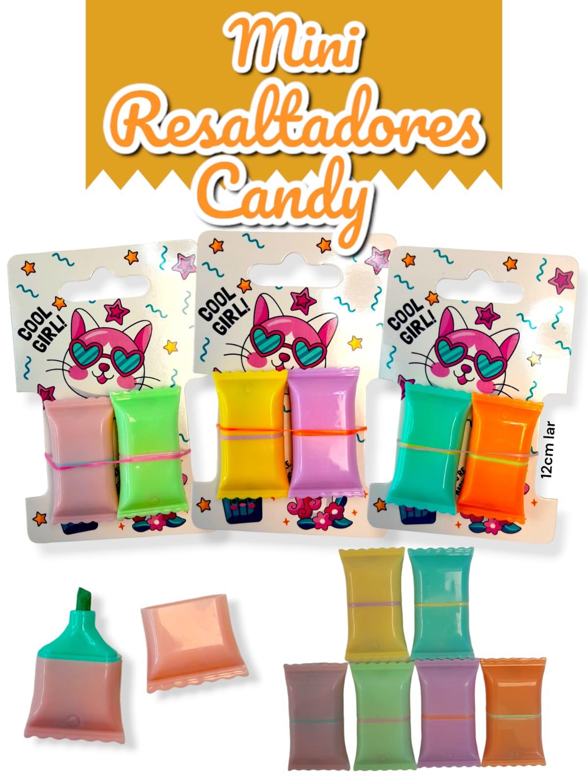 Mini Resaltadores Candy X2 En Carton Exhibidor 
